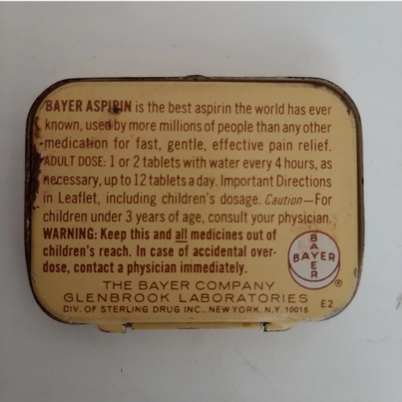 Vintage Advertising Bayer Aspirin Tablet Tin - Picture 3 of 13